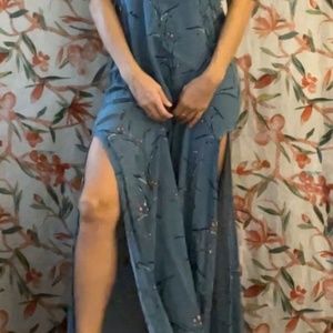 O’Neill Island Slit Flowy Tropical Long Dress